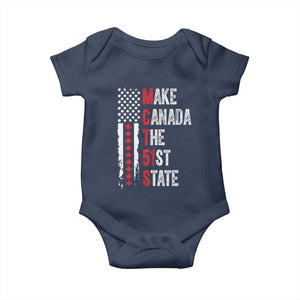 Funny Trump Make Canada 51st State Baby Onesie TS10 Navy Print Your Wear