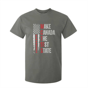 Funny Trump Make Canada 51st State T Shirt For Kid TS10 Military Green Print Your Wear
