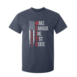 Funny Trump Make Canada 51st State T Shirt For Kid TS10 Navy Print Your Wear