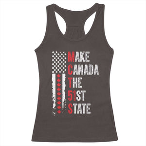 Funny Trump Make Canada 51st State Racerback Tank Top TS10 Dark Chocolate Print Your Wear