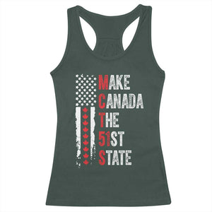 Funny Trump Make Canada 51st State Racerback Tank Top TS10 Dark Forest Green Print Your Wear