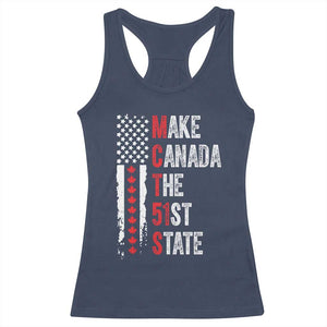 Funny Trump Make Canada 51st State Racerback Tank Top TS10 Navy Print Your Wear