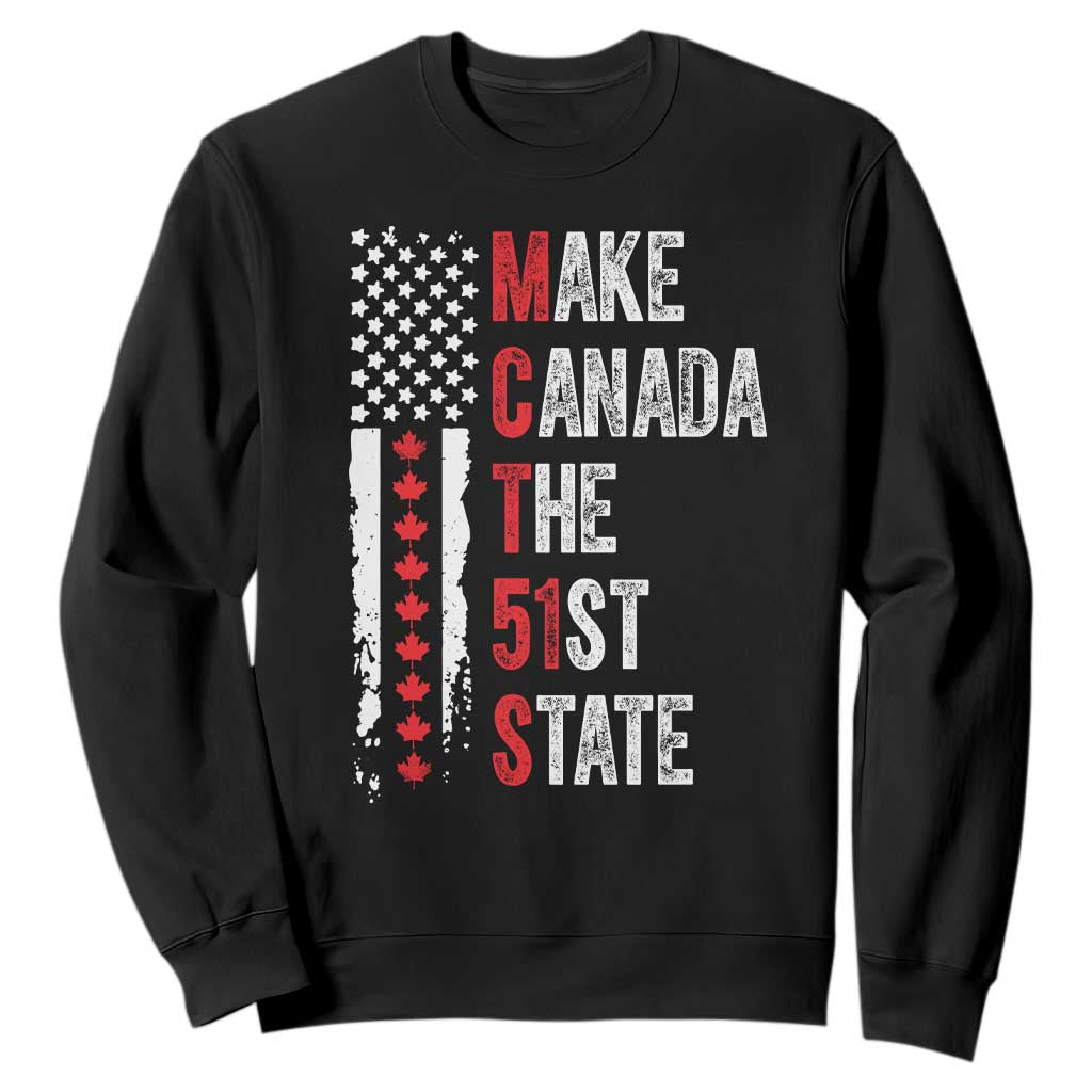 Funny Trump Make Canada 51st State Sweatshirt TS10 Black Print Your Wear