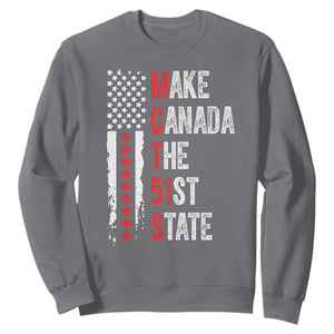Funny Trump Make Canada 51st State Sweatshirt TS10 Charcoal Print Your Wear
