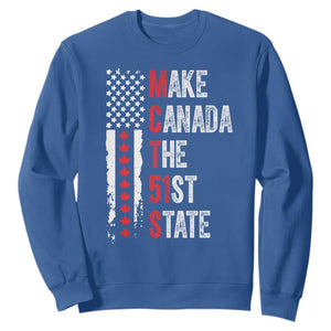 Funny Trump Make Canada 51st State Sweatshirt TS10 Royal Blue Print Your Wear
