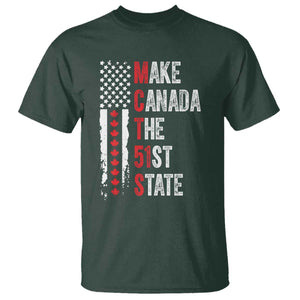 Funny Trump Make Canada 51st State T Shirt TS10 Dark Forest Green Print Your Wear