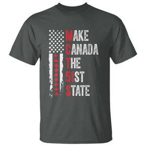 Funny Trump Make Canada 51st State T Shirt TS10 Dark Heather Print Your Wear