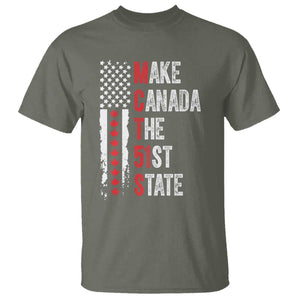 Funny Trump Make Canada 51st State T Shirt TS10 Military Green Print Your Wear