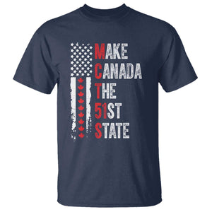 Funny Trump Make Canada 51st State T Shirt TS10 Navy Print Your Wear