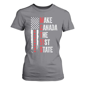 Funny Trump Make Canada 51st State T Shirt For Women TS10 Charcoal Print Your Wear