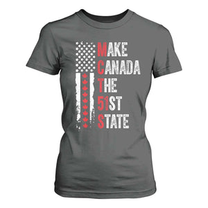 Funny Trump Make Canada 51st State T Shirt For Women TS10 Dark Heather Print Your Wear