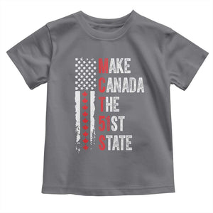 Funny Trump Make Canada 51st State Toddler T Shirt TS10 Charcoal Print Your Wear