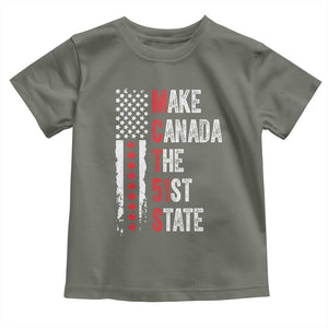 Funny Trump Make Canada 51st State Toddler T Shirt TS10 Military Green Print Your Wear