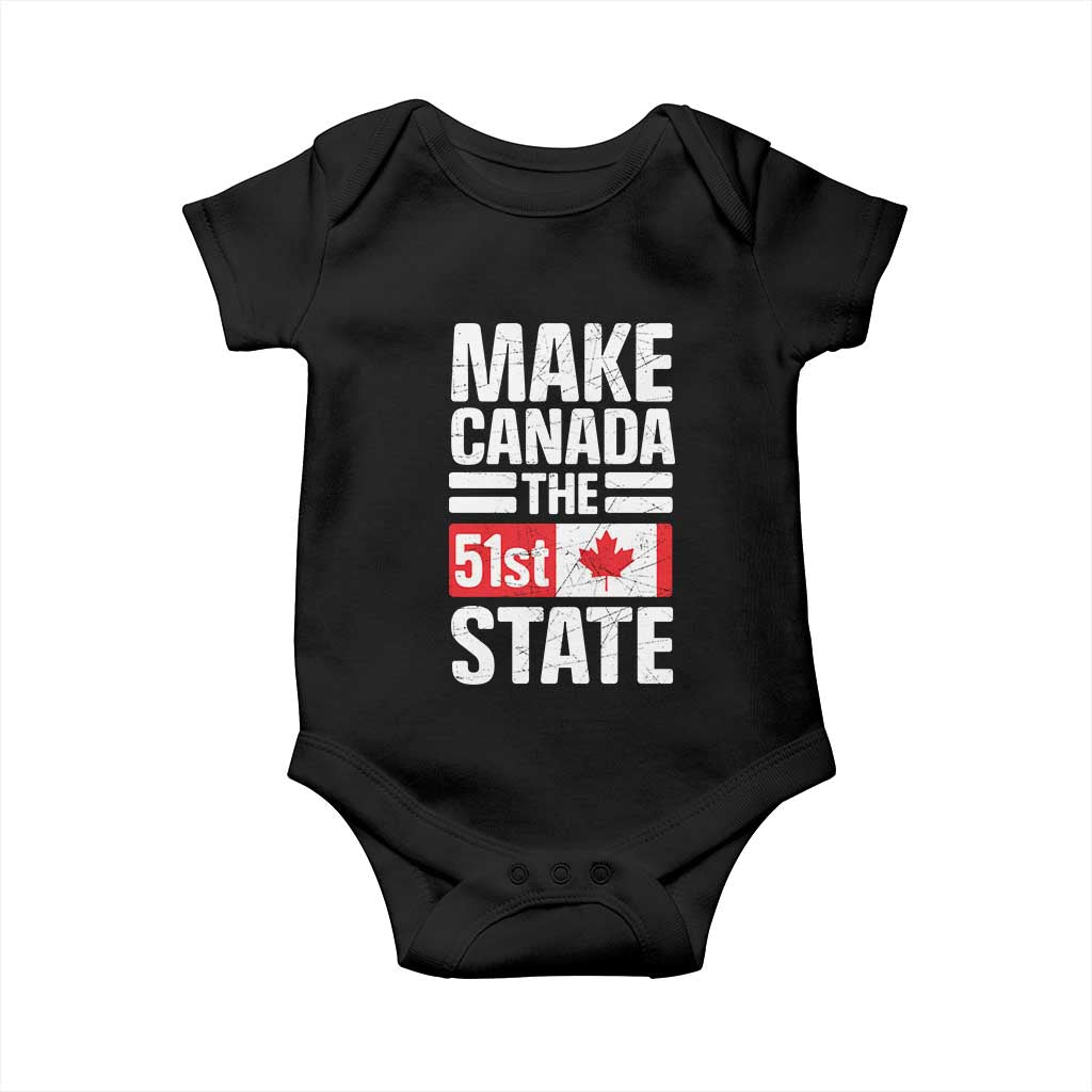 Funny Trump Make Canada 51st State Baby Onesie Canadian Flag TS10 Black Print Your Wear