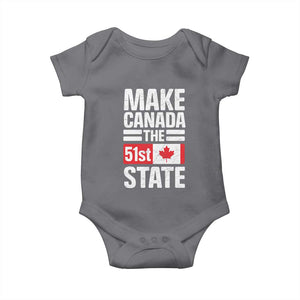 Funny Trump Make Canada 51st State Baby Onesie Canadian Flag TS10 Charcoal Print Your Wear