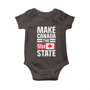 Funny Trump Make Canada 51st State Baby Onesie Canadian Flag TS10 Dark Chocolate Print Your Wear