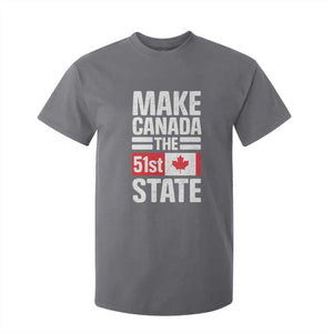 Funny Trump Make Canada 51st State T Shirt For Kid Canadian Flag TS10 Charcoal Print Your Wear