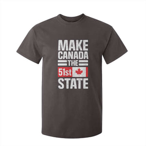 Funny Trump Make Canada 51st State T Shirt For Kid Canadian Flag TS10 Dark Chocolate Print Your Wear