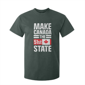 Funny Trump Make Canada 51st State T Shirt For Kid Canadian Flag TS10 Dark Forest Green Print Your Wear
