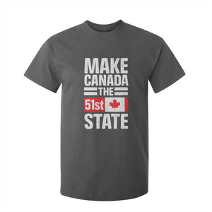 Funny Trump Make Canada 51st State T Shirt For Kid Canadian Flag TS10 Dark Heather Print Your Wear