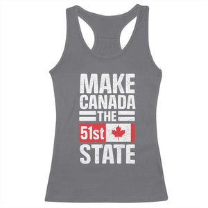 Funny Trump Make Canada 51st State Racerback Tank Top Canadian Flag TS10 Charcoal Print Your Wear