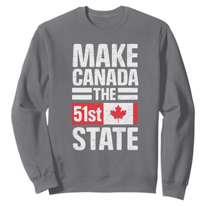 Funny Trump Make Canada 51st State Sweatshirt Canadian Flag TS10 Charcoal Print Your Wear