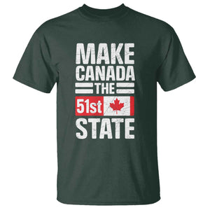 Funny Trump Make Canada 51st State T Shirt Canadian Flag TS10 Dark Forest Green Print Your Wear