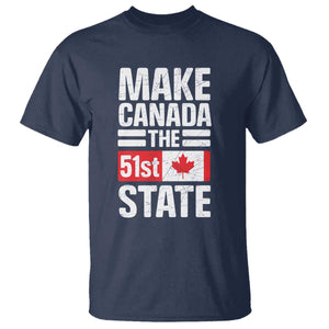 Funny Trump Make Canada 51st State T Shirt Canadian Flag TS10 Navy Print Your Wear