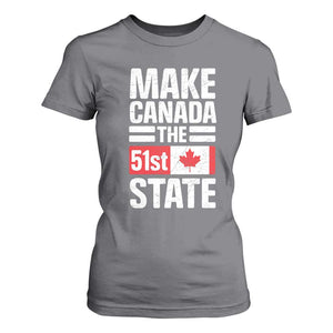 Funny Trump Make Canada 51st State T Shirt For Women Canadian Flag TS10 Charcoal Print Your Wear