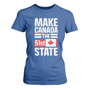 Funny Trump Make Canada 51st State T Shirt For Women Canadian Flag TS10 Royal Blue Print Your Wear