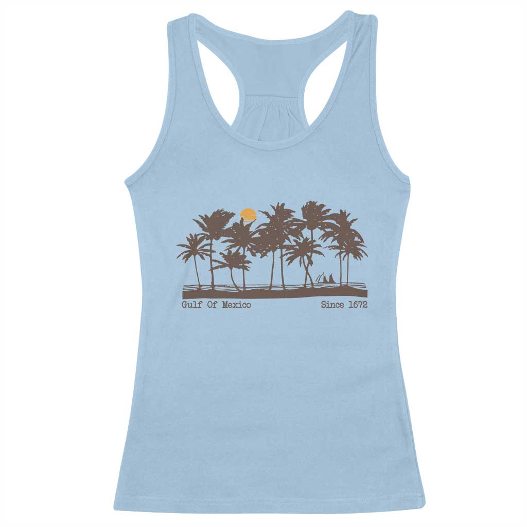 Gulf of Mexico Racerback Tank Top Since 1672 Vintage 70s Retro Vintage TS10 Light Blue Print Your Wear