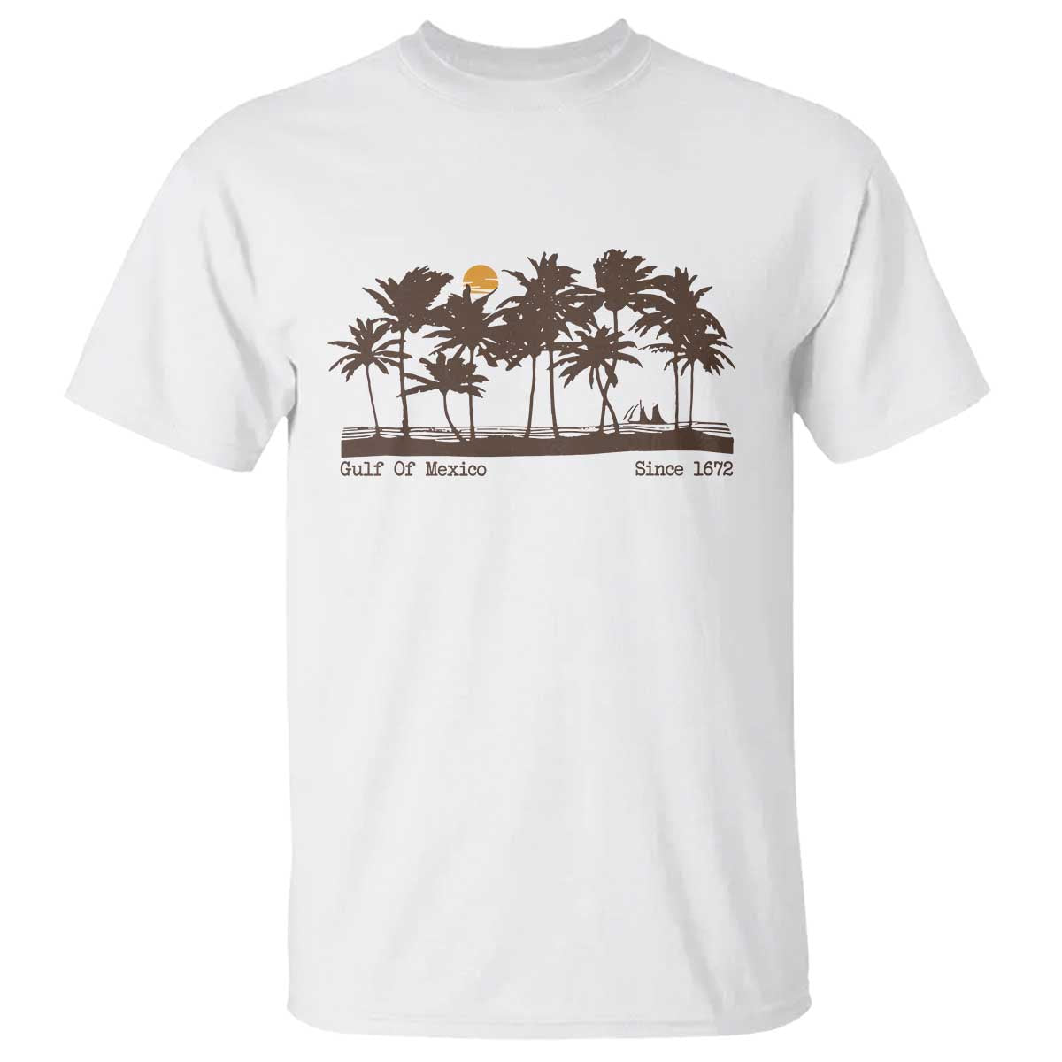 Gulf of Mexico T Shirt Since 1672 Vintage 70s Retro Vintage TS10 White Print Your Wear