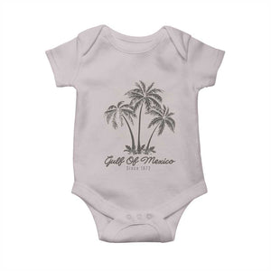 Gulf of Mexico Baby Onesie 1672 Retro Beach Vibe Palm Trees TS10 Ice Gray Print Your Wear