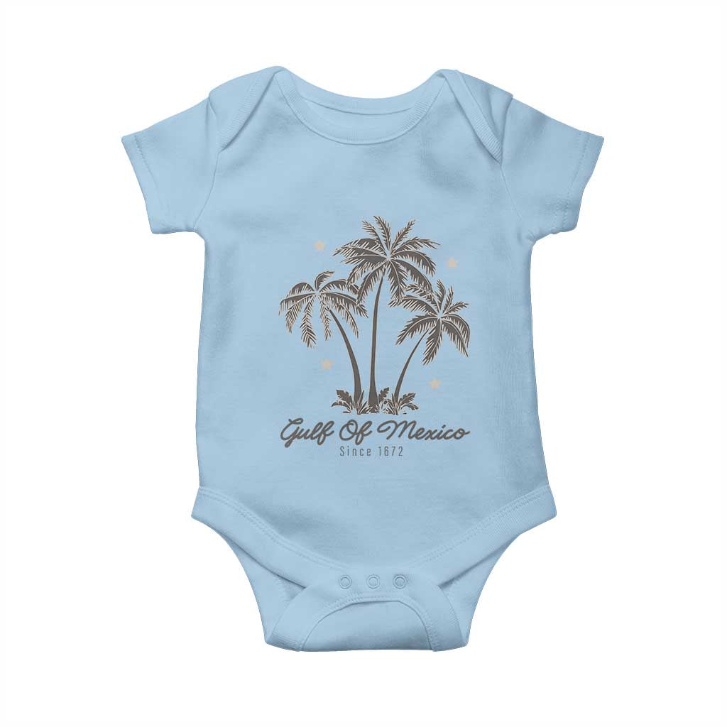 Gulf of Mexico Baby Onesie 1672 Retro Beach Vibe Palm Trees TS10 Light Blue Print Your Wear