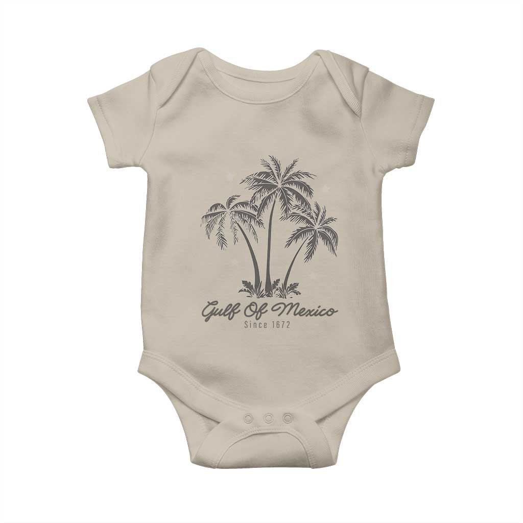 Gulf of Mexico Baby Onesie 1672 Retro Beach Vibe Palm Trees TS10 Sand Print Your Wear