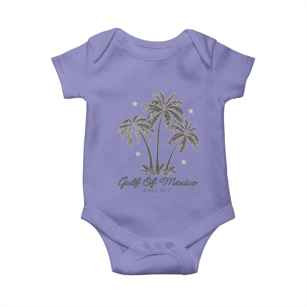 Gulf of Mexico Baby Onesie 1672 Retro Beach Vibe Palm Trees TS10 Violet Print Your Wear