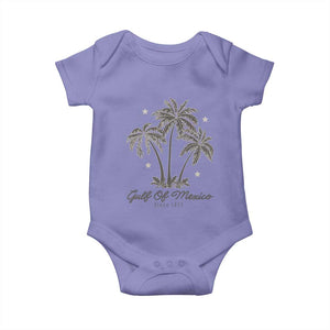 Gulf of Mexico Baby Onesie 1672 Retro Beach Vibe Palm Trees TS10 Violet Print Your Wear