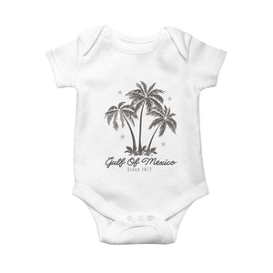 Gulf of Mexico Baby Onesie 1672 Retro Beach Vibe Palm Trees TS10 White Print Your Wear