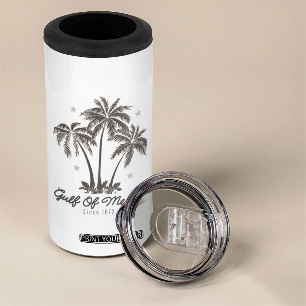 Gulf of Mexico 4 in 1 Can Cooler Tumbler 1672 Retro Beach Vibe Palm Trees TS10 Print Your Wear