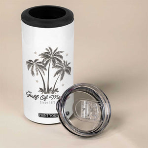 Gulf of Mexico 4 in 1 Can Cooler Tumbler 1672 Retro Beach Vibe Palm Trees TS10 Print Your Wear