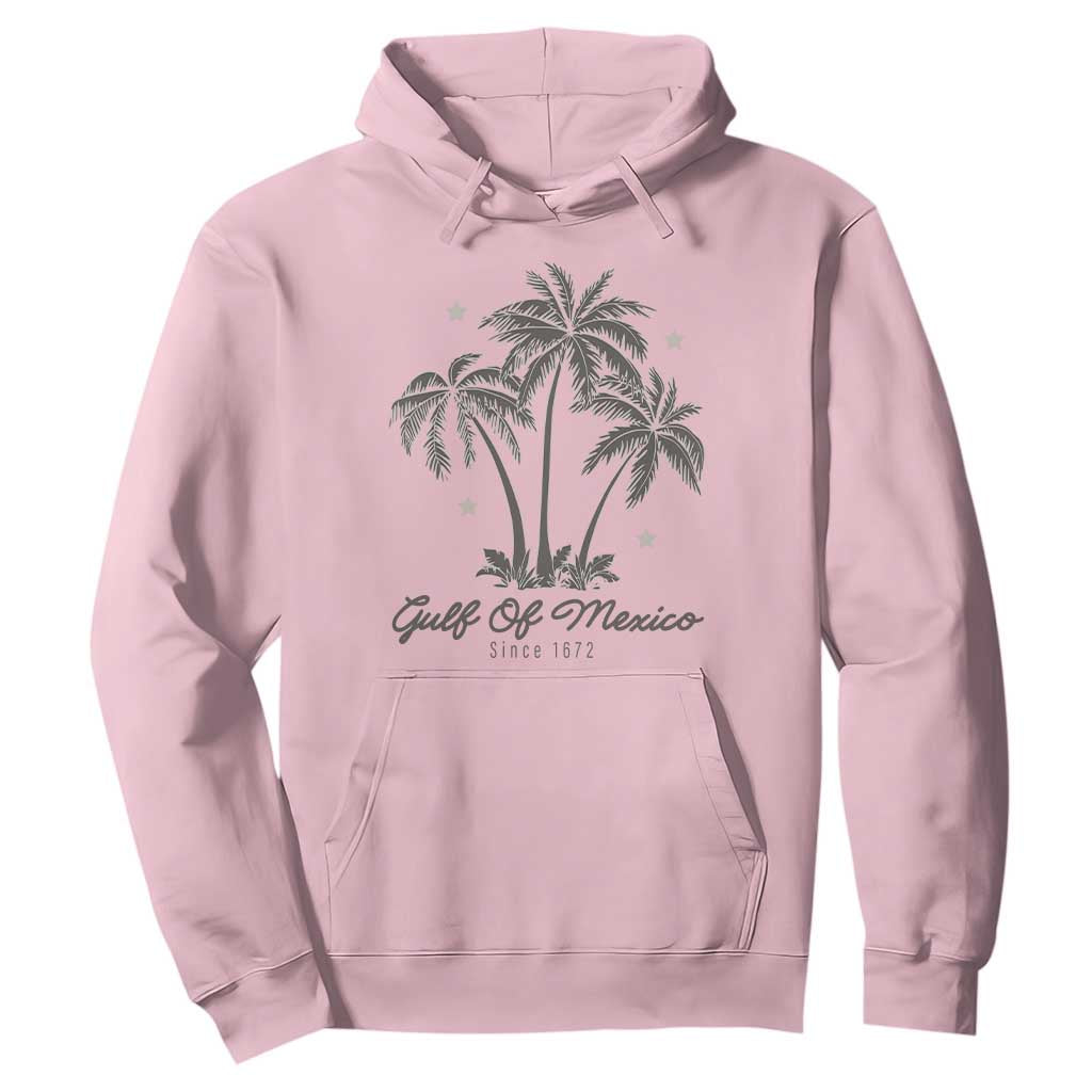 Gulf of Mexico Hoodie 1672 Retro Beach Vibe Palm Trees TS10 Light Pink Print Your Wear