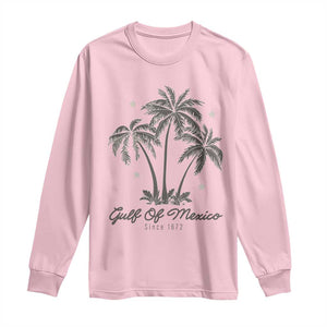Gulf of Mexico Long Sleeve Shirt 1672 Retro Beach Vibe Palm Trees TS10 Light Pink Print Your Wear