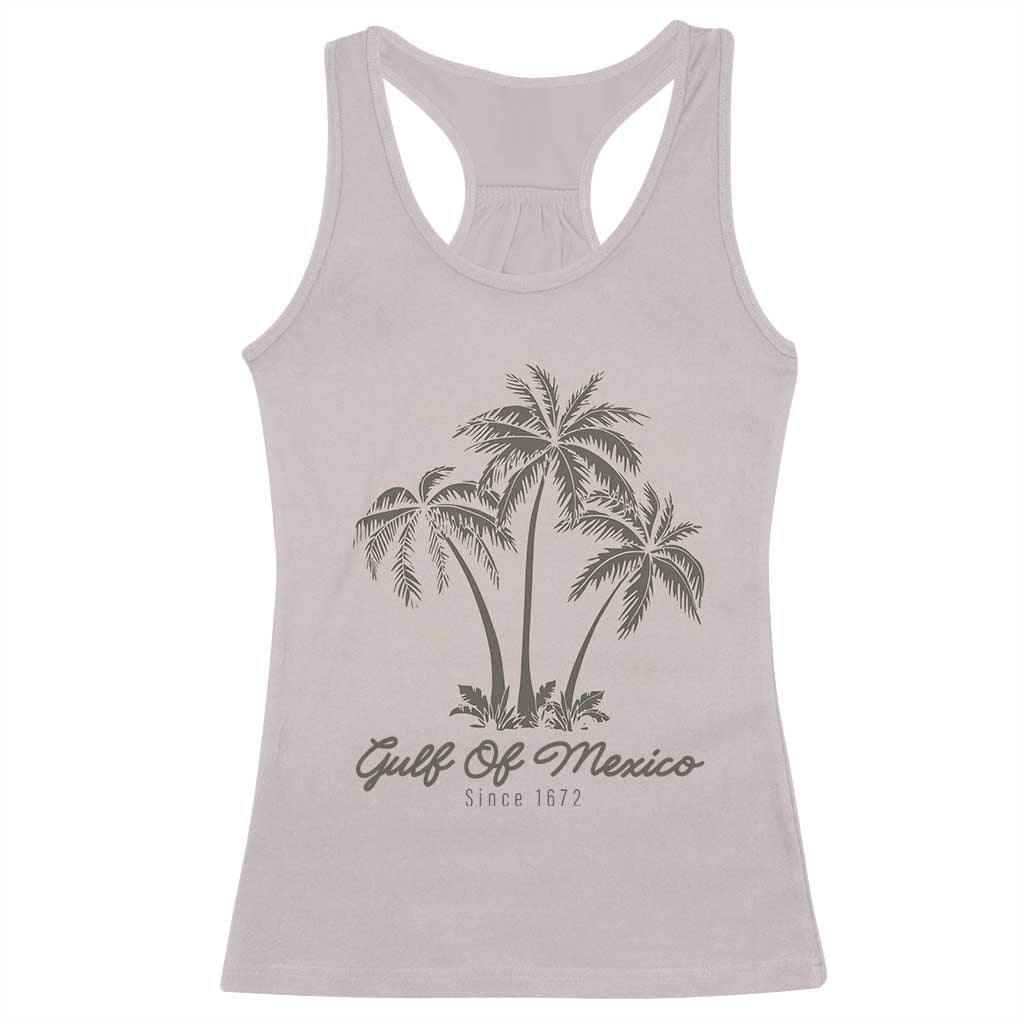 Gulf of Mexico Racerback Tank Top 1672 Retro Beach Vibe Palm Trees TS10 Ice Gray Print Your Wear