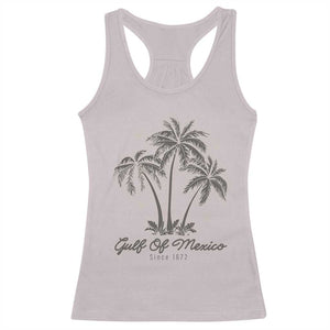 Gulf of Mexico Racerback Tank Top 1672 Retro Beach Vibe Palm Trees TS10 Ice Gray Print Your Wear