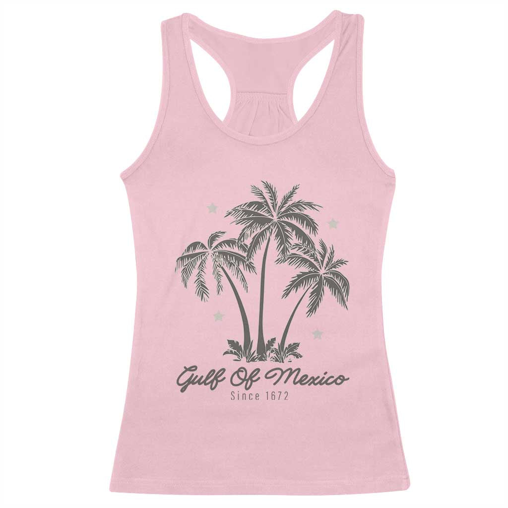 Gulf of Mexico Racerback Tank Top 1672 Retro Beach Vibe Palm Trees TS10 Light Pink Print Your Wear