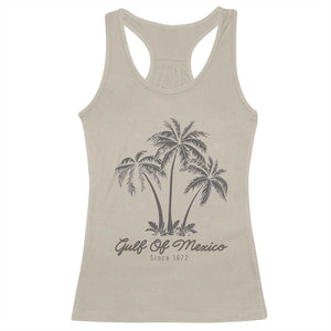 Gulf of Mexico Racerback Tank Top 1672 Retro Beach Vibe Palm Trees TS10 Sand Print Your Wear