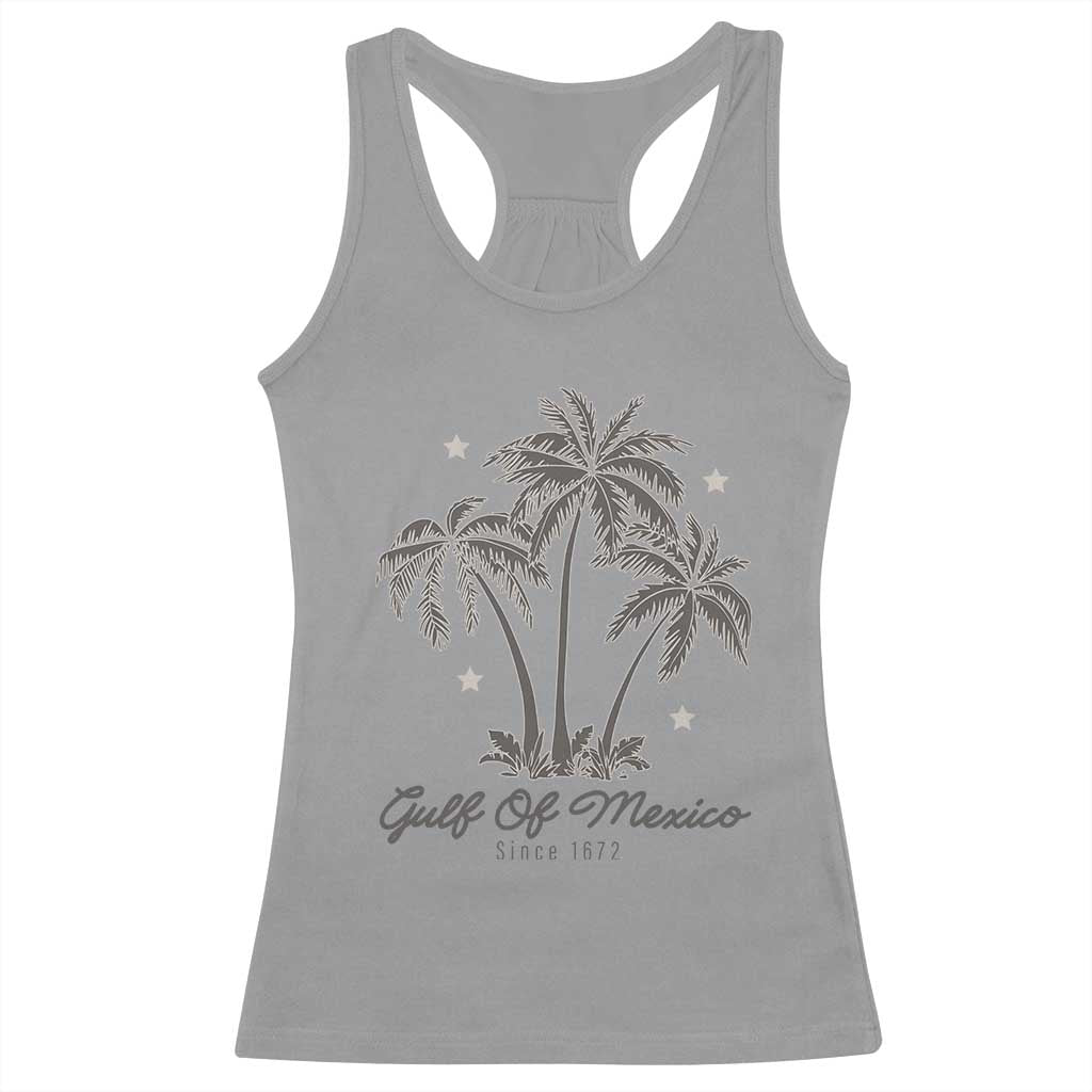 Gulf of Mexico Racerback Tank Top 1672 Retro Beach Vibe Palm Trees TS10 Sport Gray Print Your Wear