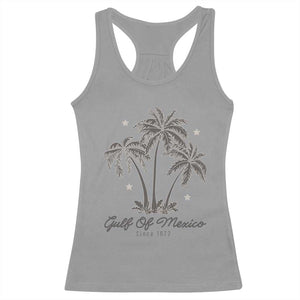 Gulf of Mexico Racerback Tank Top 1672 Retro Beach Vibe Palm Trees TS10 Sport Gray Print Your Wear
