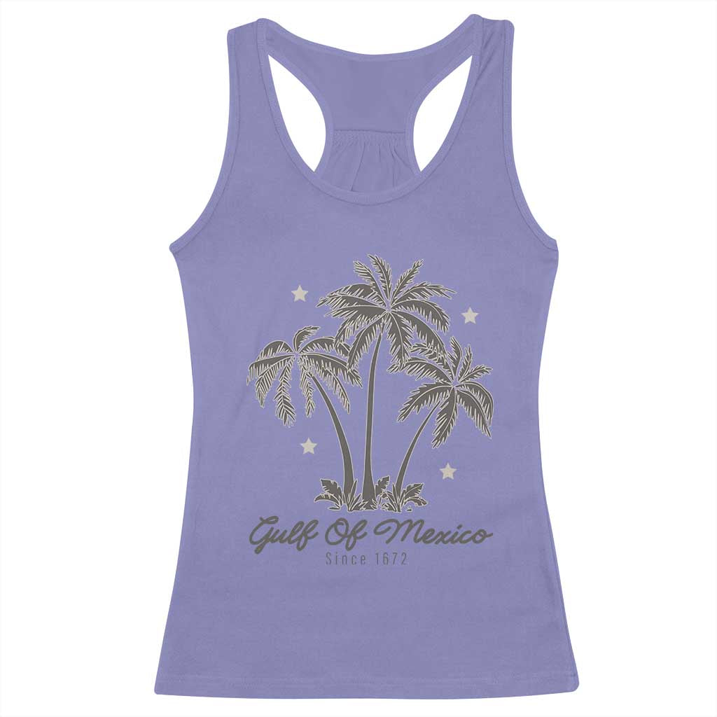 Gulf of Mexico Racerback Tank Top 1672 Retro Beach Vibe Palm Trees TS10 Violet Print Your Wear