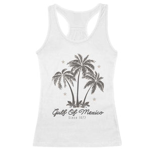 Gulf of Mexico Racerback Tank Top 1672 Retro Beach Vibe Palm Trees TS10 White Print Your Wear